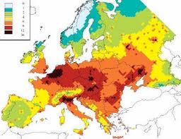 Het vervuilingsgebied van Europa